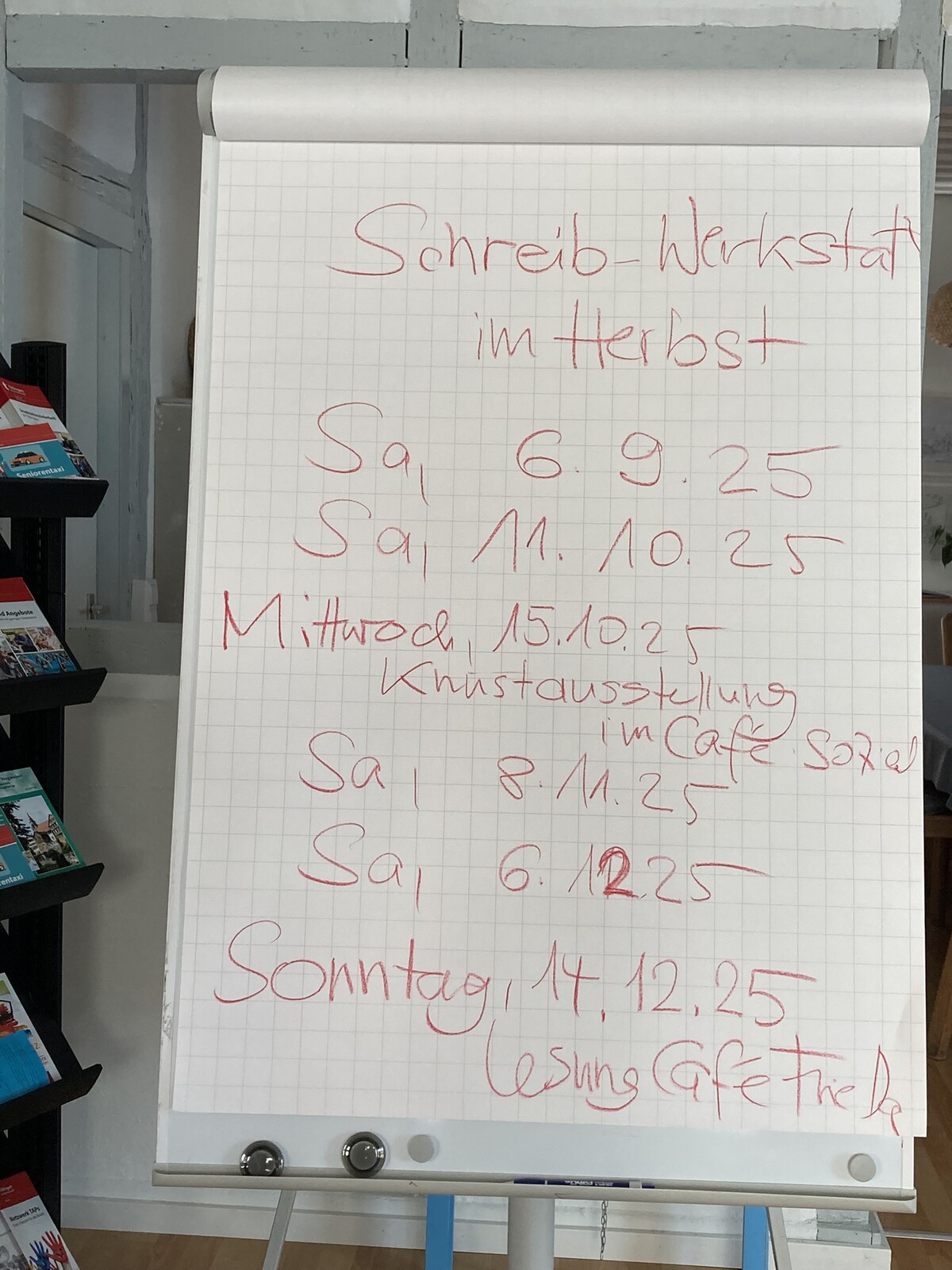 Flipchart Seite mit Planungsliste